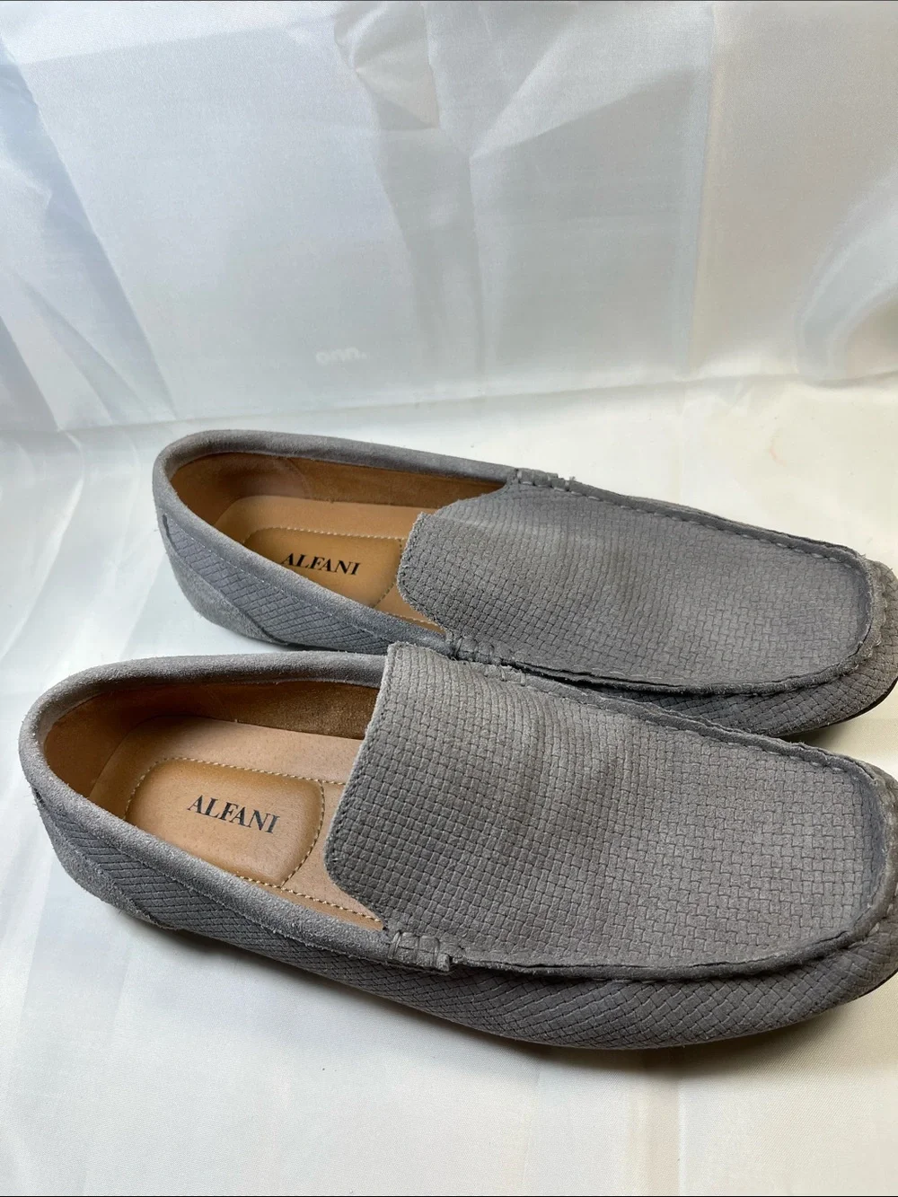 Alfani Gray Textured Slip-On Loafers